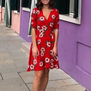 Floral wrap dress